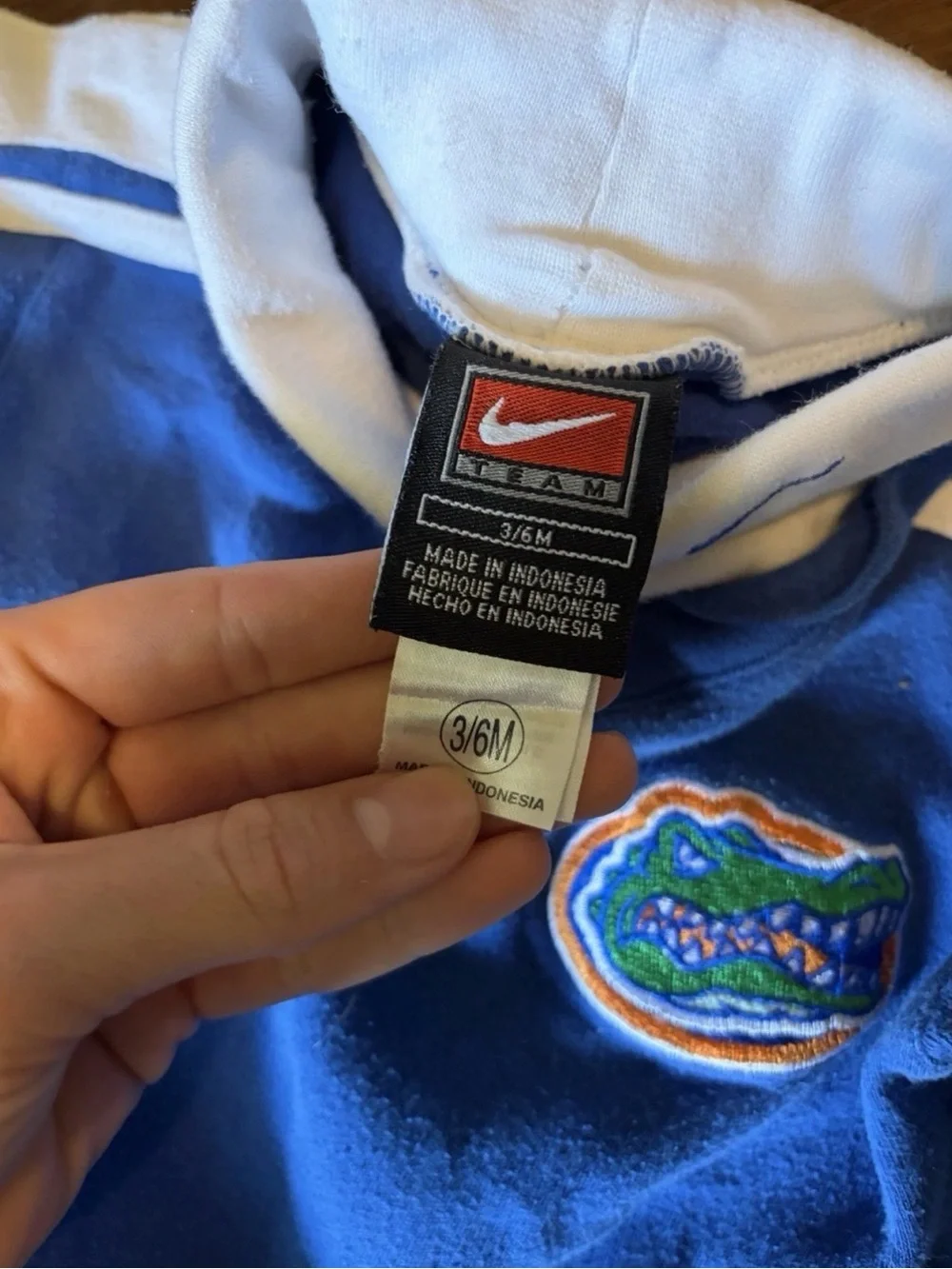 Nike Blue and White Baby One-Piece with Florida Gators Patch